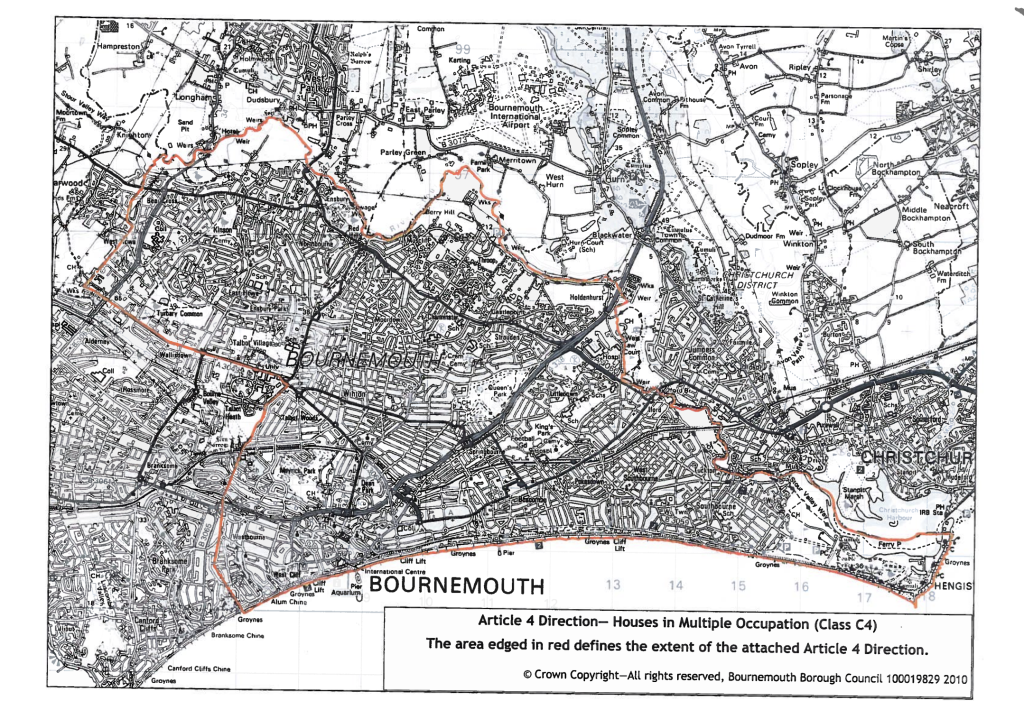article 4 map of bournemouth area